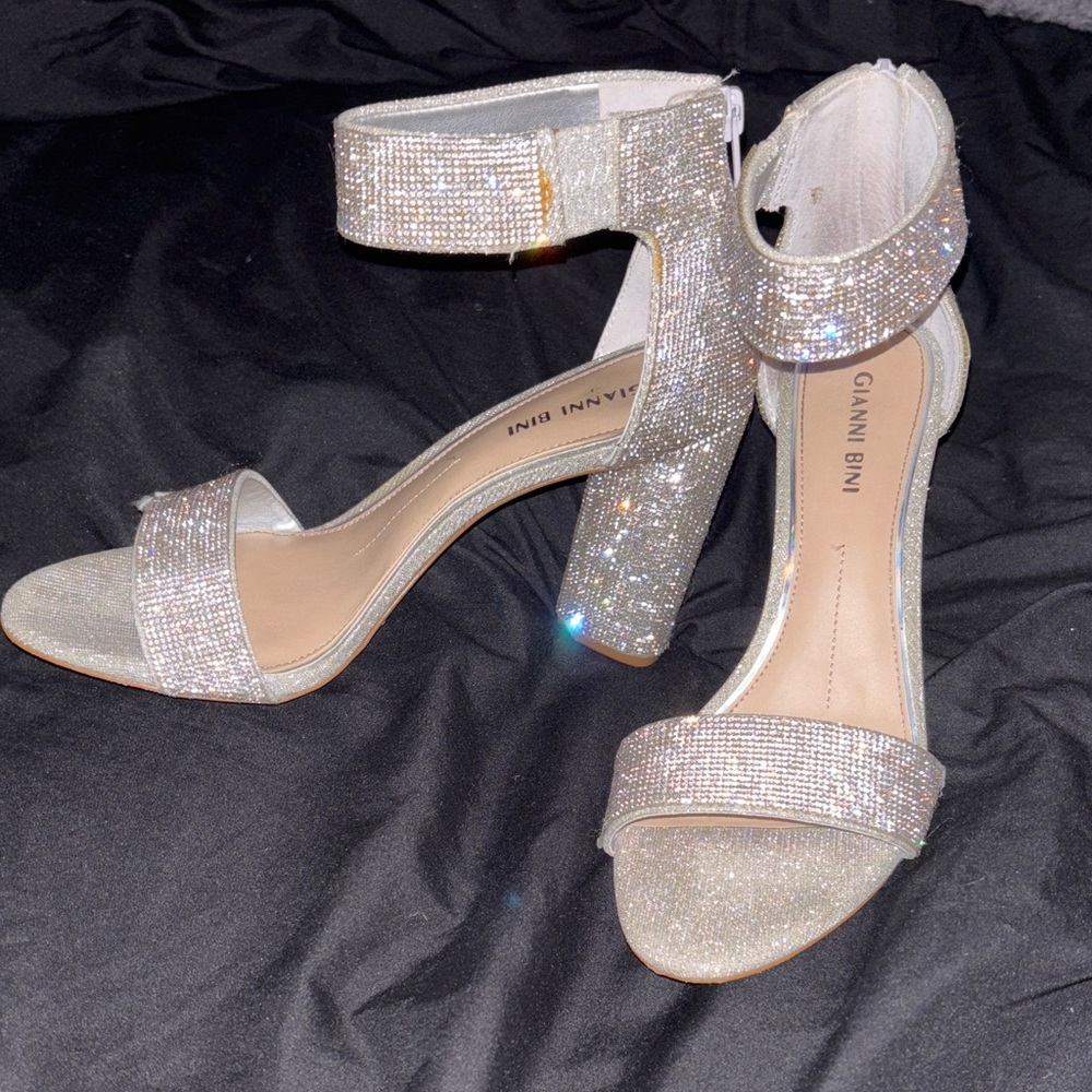 Gianni Bini Sparkling Silver Heels